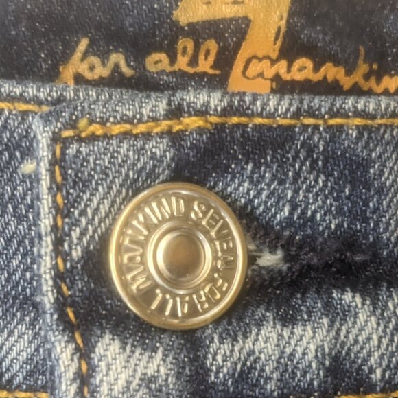 7 For All Mankind Size 25 Distressed Denim Shorts - Picture 11 of 16